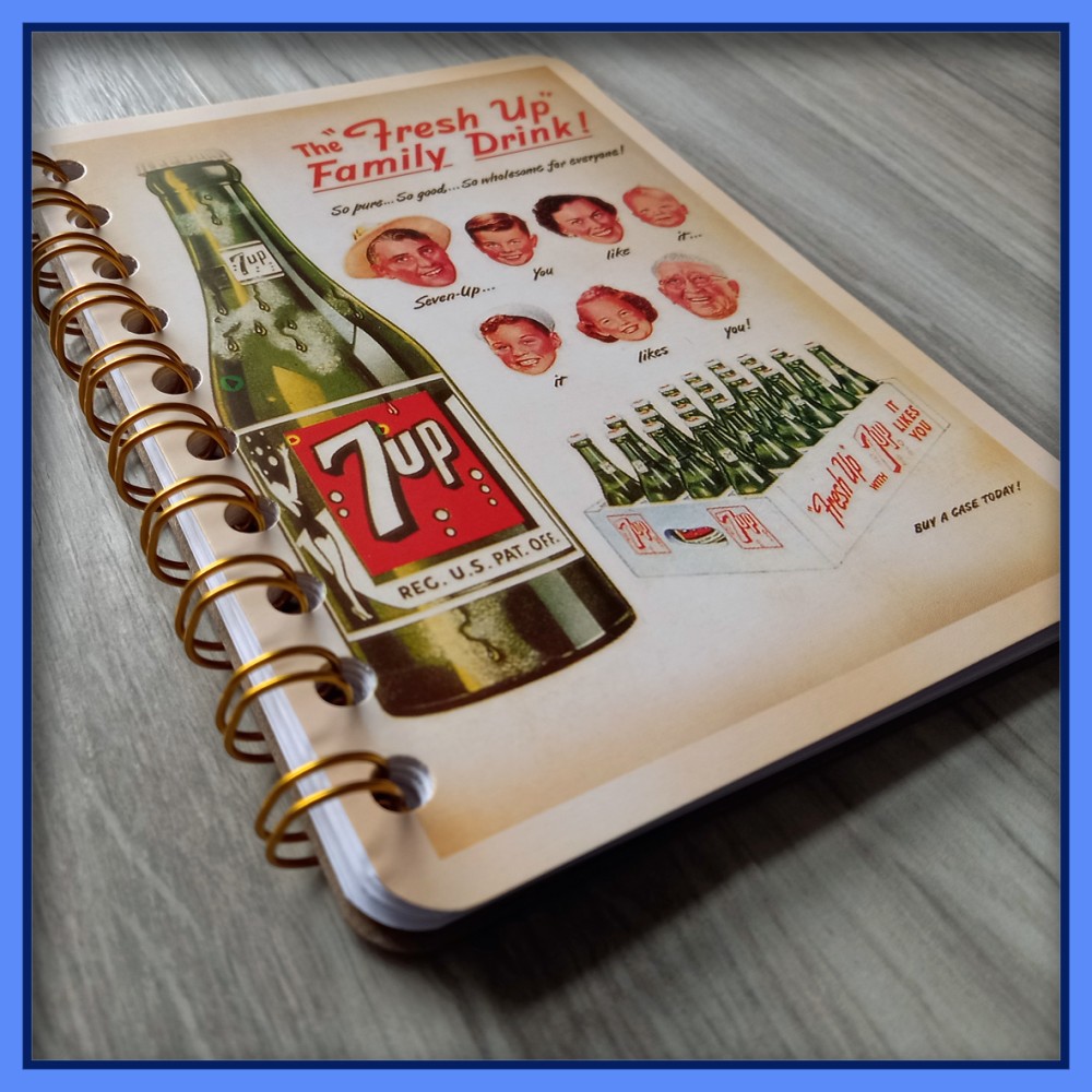 7up old advert poster Notebook